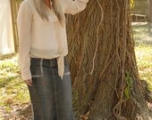 Size 7 Upcycled long denim skirt with Animal Print Applique