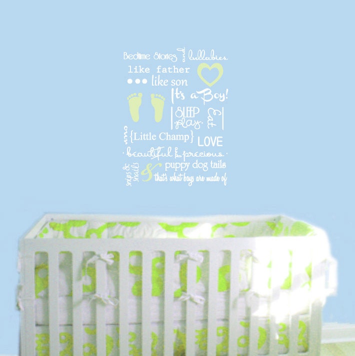 Baby Boy Subway Art Wall Decal - Childrens Wall Decal Vinyl Wall Art Sticker - Quote Baby Decal - CQ145