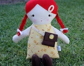 Big Sister Ave Sprinkles Red Hair Rag Doll (yellow deer print)