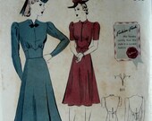 Vintage 1930s Dress Pattern Butterick 8644 Bust 32 Factory Folded