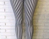 Narrow Vertical Striped Leggings, Cirque Aerial Pants, Made to Order