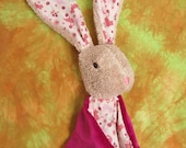 Bunny Blanket Waldorf inspired Natural Materials Dark Pink Kittens