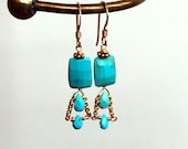 Turquoise Ladder Earrings - 14k Gold Filled