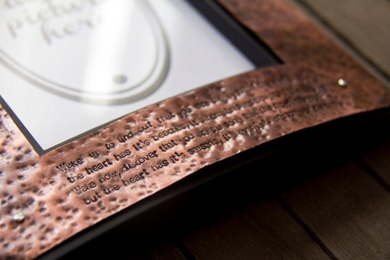 custom copper & wood picture frame hammered copper by AdaRosman