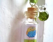Custom Made - Painting in a Bottle Necklace - Organza Necklace - Illustrated by Giulia Mauri