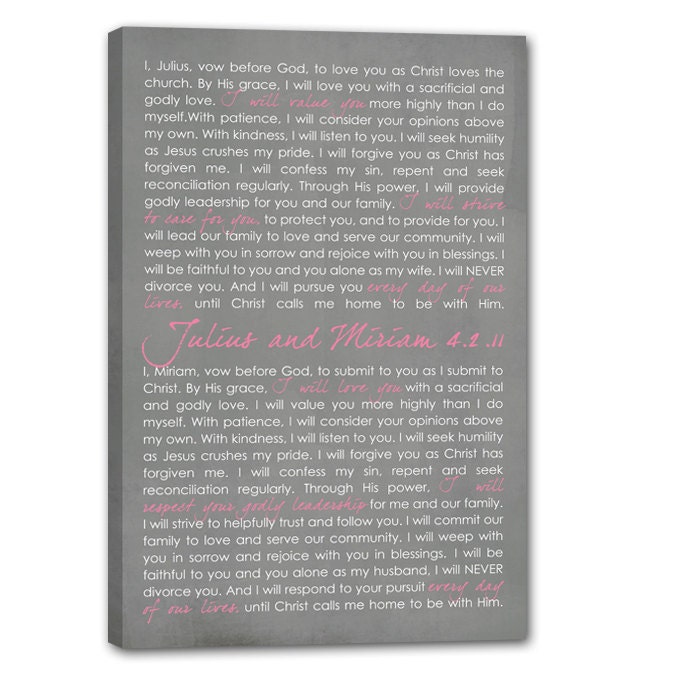 Personalized Wedding Vows, Words, Custom, Transit Sign Wedding Keepsake Personalized Vows Art ,12x24