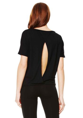 Rhinestone Bride, Maid of Honor, Bridesmaid Bella Open Back Flowy Tee Shirt