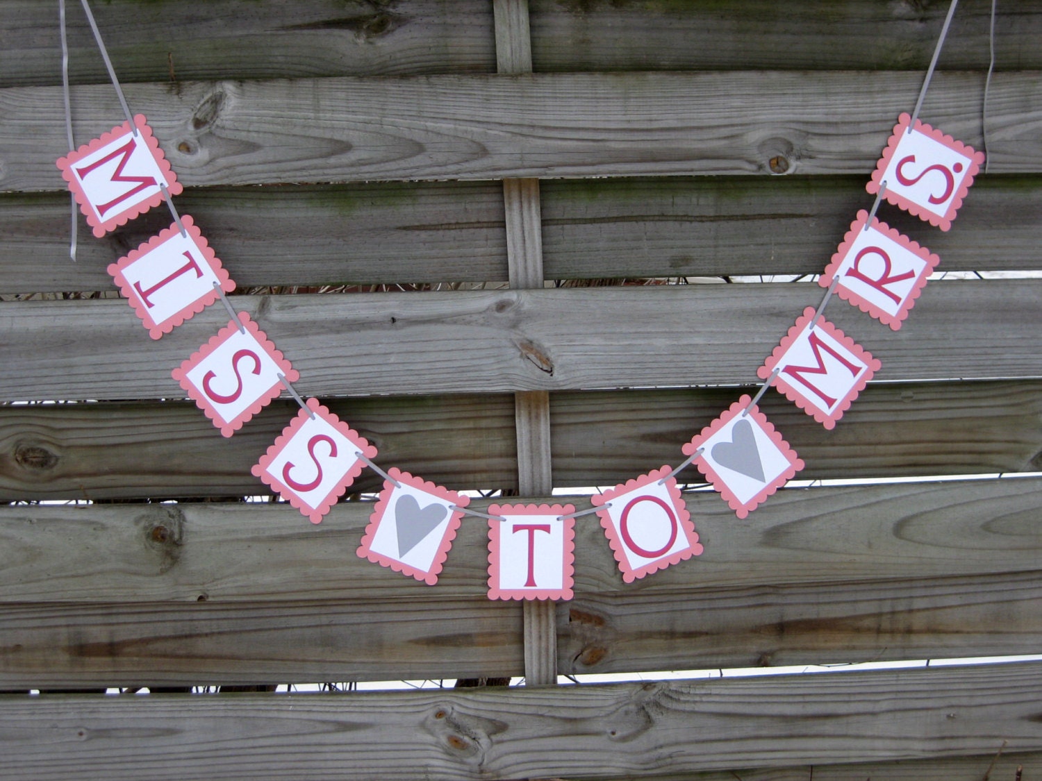 Miss To Mrs Banner - Bridal Shower Decoration - Custom Colors