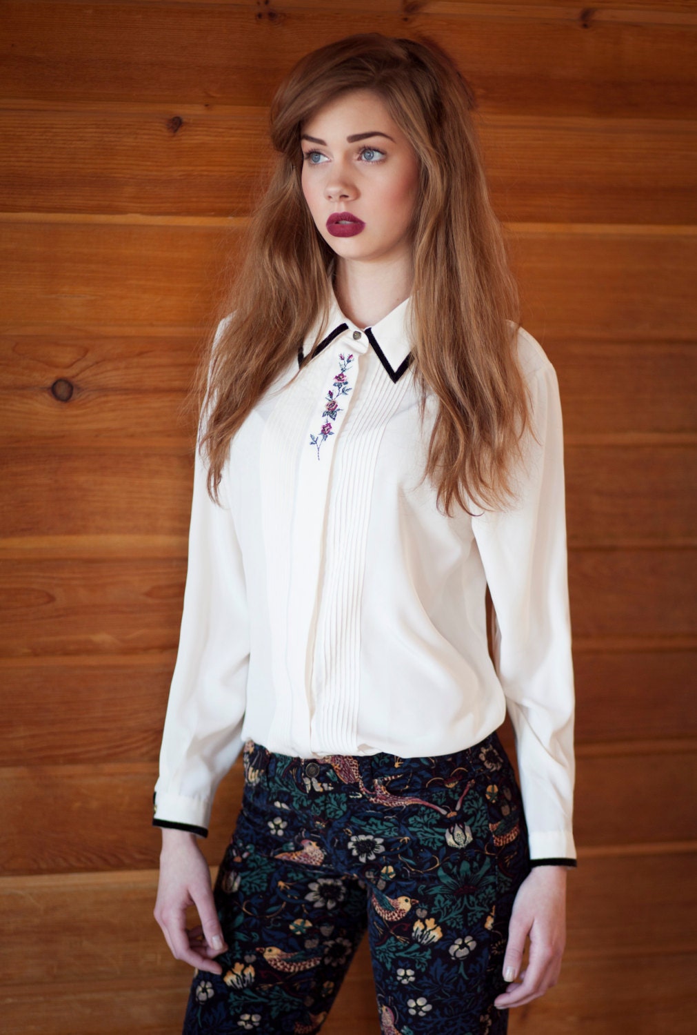 Vintage Koret Floral Blouse- Size Medium