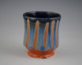 Cup, Striped Orange and Blue  Shino Yunomi