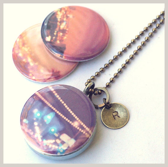 Locket, LA jewelry, Los Angeles photography, night photos, dreamy bokeh, twinkle, artist jewelry by Polarity, Myan Soffia