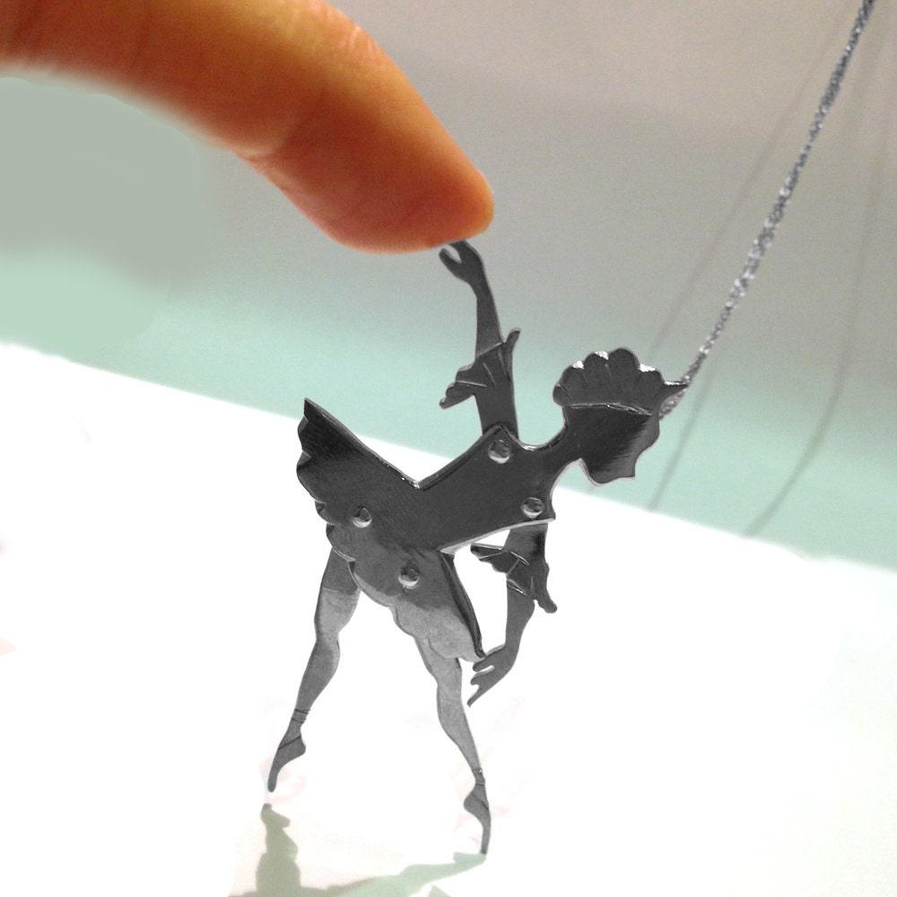 Ballerina Puppet Necklace with Joints