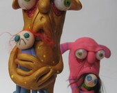 Lowbrow one of a kind clay ooak monster art doll sculpture by mealy monster land