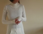 XS long sleeved dress reconstructed for women in white - extrasmall