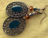 Bella My Sweet Bohemian Pearl Metal Resin Earrings - Bohemian Earrings - stoneandbone