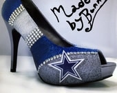 Dallas Cowboys NFL Football Glitter Sports Heels with Crystal Rhinestones - Stiletto / Pumps / Shoes