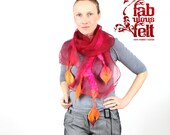 REDUCED second quality Felted scarf NEW collection 2013 special and wears marvelously pink and orange