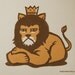 Grumpy King Lion - Lino Block Print
