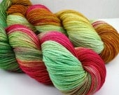 Tippy Toes in "Rose Hips," Hand Dyed Sock Yarn, Fingering Weight Superwash BFL Nylon 4-ply