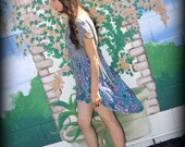 LOVE Hippie, Recycled Vintage, Boho, High-Low, Paisley, 80's, High-Waisted, Mini, Skirt