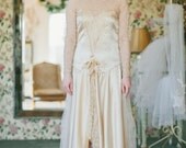 1920s Wedding Dress // Vintage 20s Lace Flapper Dress // Antique Lace Dress // 1920s Headpiece - xtabayvintage