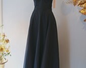 1950s Gown // Vintage 50's Femme Fatale Gown with Accordion SIde Pleats