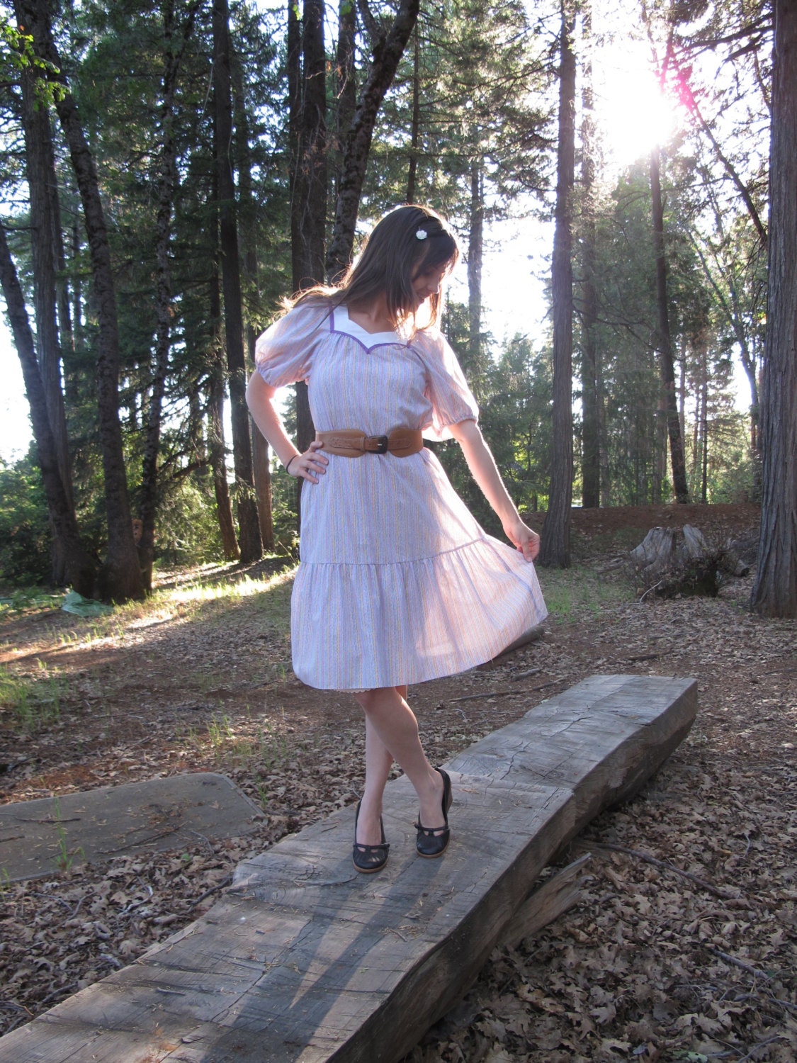 Rainbow Hawaiian Vintage Prairie Dress