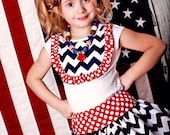 Made to match 4th of July Red White Blue outfit by Amy's Buttons & Bows Chunky Necklace