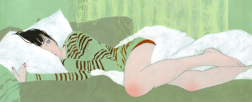 Hungover - Illustration Fine Art Print by Jonny Ruzzo - 8" x 19"