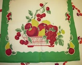 Vintage Towel Fabulous Fruit Bowl w Cherries & Pears MWT
