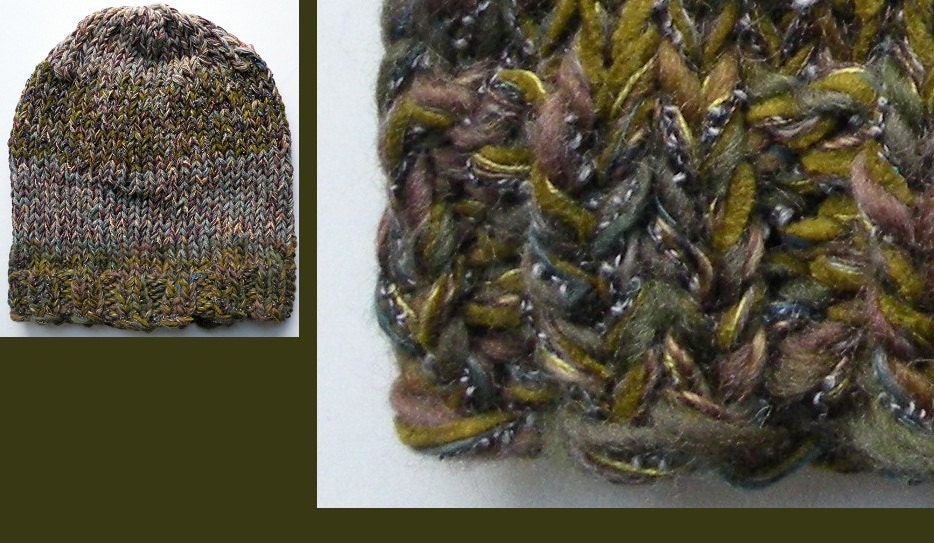 Olive green beanie knit hat, men women adult teen cotton wool blend, winter cap warm ski snowboard crochet i745