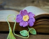 Handmade Flower Bookmark Purple Primrose Flower