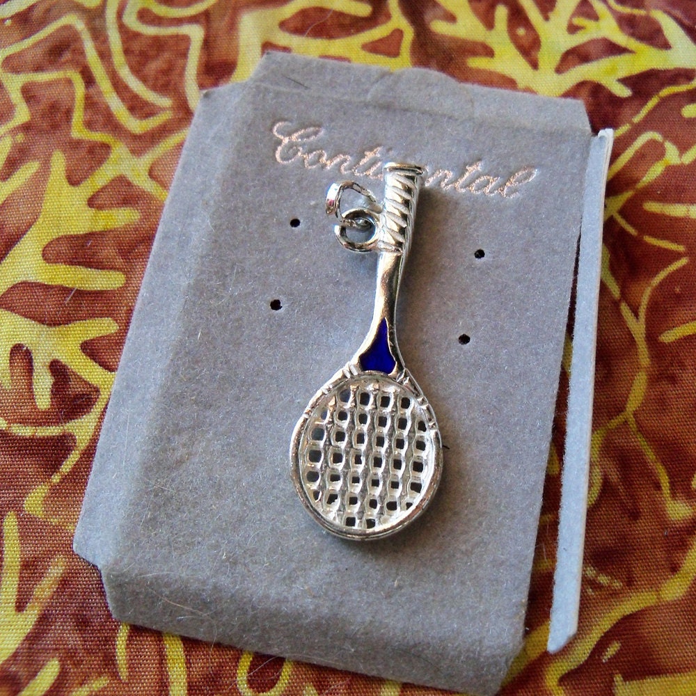 Vintage Sterling Silver Tennis Racquet Pendant