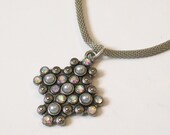 Glinda Necklace - Sparkly Industrial Pendant with Mesh Chain - Unique Fantasy Jewelry