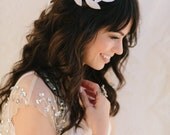 White Bridal Fascinator, Grecian Headband, Beaded Wedding Headpiece, Bridal Hair Piece, Tiara, Hair Clip, Cleo Ships in 1 Month