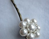 Vintage pearl bobby pin - diamond white