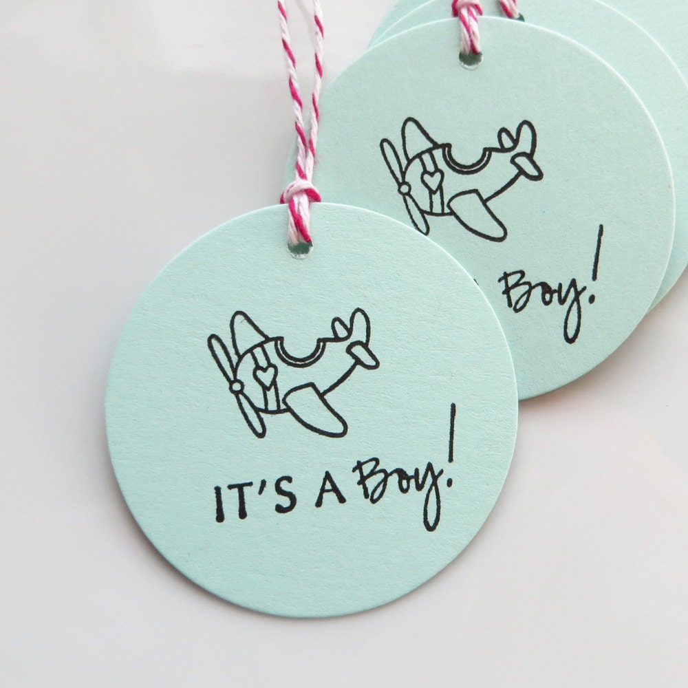 It's a Boy Tags Airplane - Set of 8 - Custom Colors Available - Airplane Baby Shower Favor Tags Boy Baby Shower Il_570xn