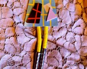 Vintage 1980s New Wave Yellow Bolo Tie ala Memphis Group