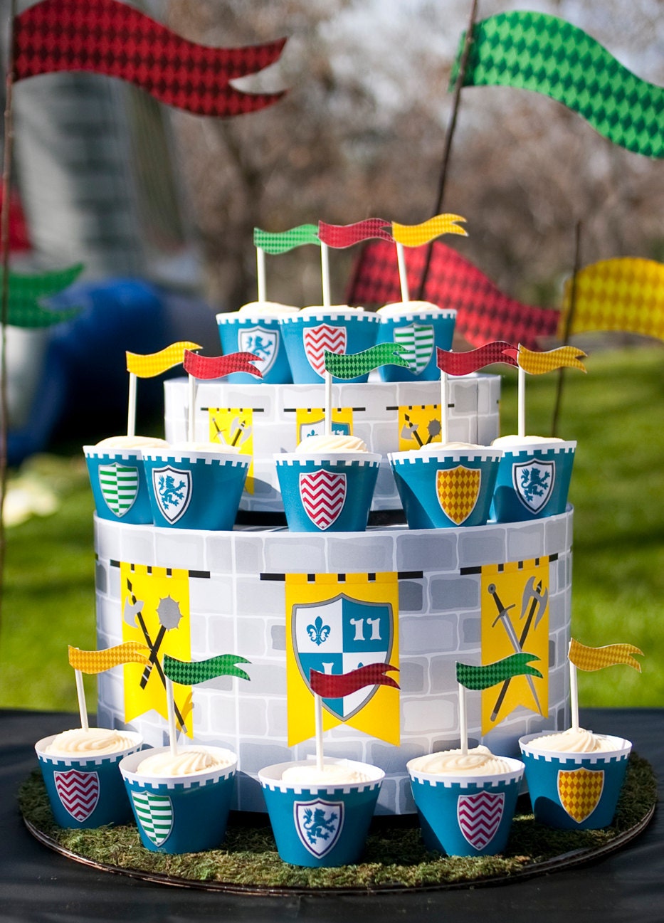 Medieval Knights Castle Dragon Birthday PRINTABLE Party Collection - You Customize EDITABLE TEXT Instant Download