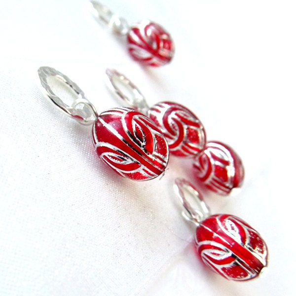 Silver Centurion - Super Heroes Series - Five Handmade Stitch Markers - 6.5 mm (10.5 US) - Open Edition