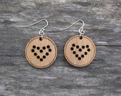 DIY bamboo heart earrings