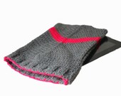 Neon iPad Case, Chevron Striped Knit iPad Cozy in Bright Pink,  New