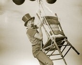 The Wizard of Laurel Canyon (original art, Oz, black and white photography, circus, sepia, monchrome, art print, vintage style)