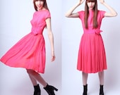 Vintage 1950s Andie Pretty in Pink Party Dress S