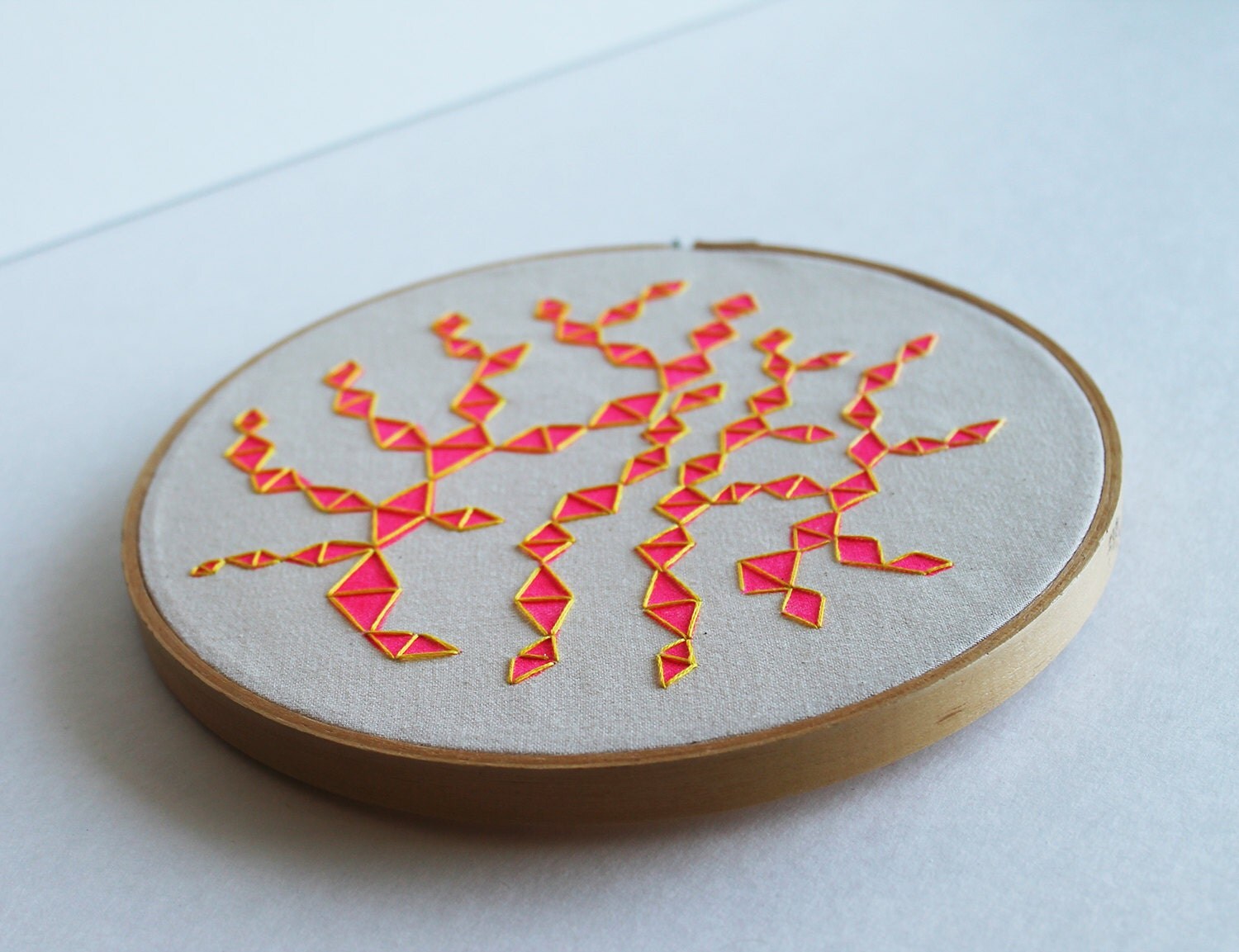 pink lemonade by julie tillman 2013. fiber art. embroidery art.