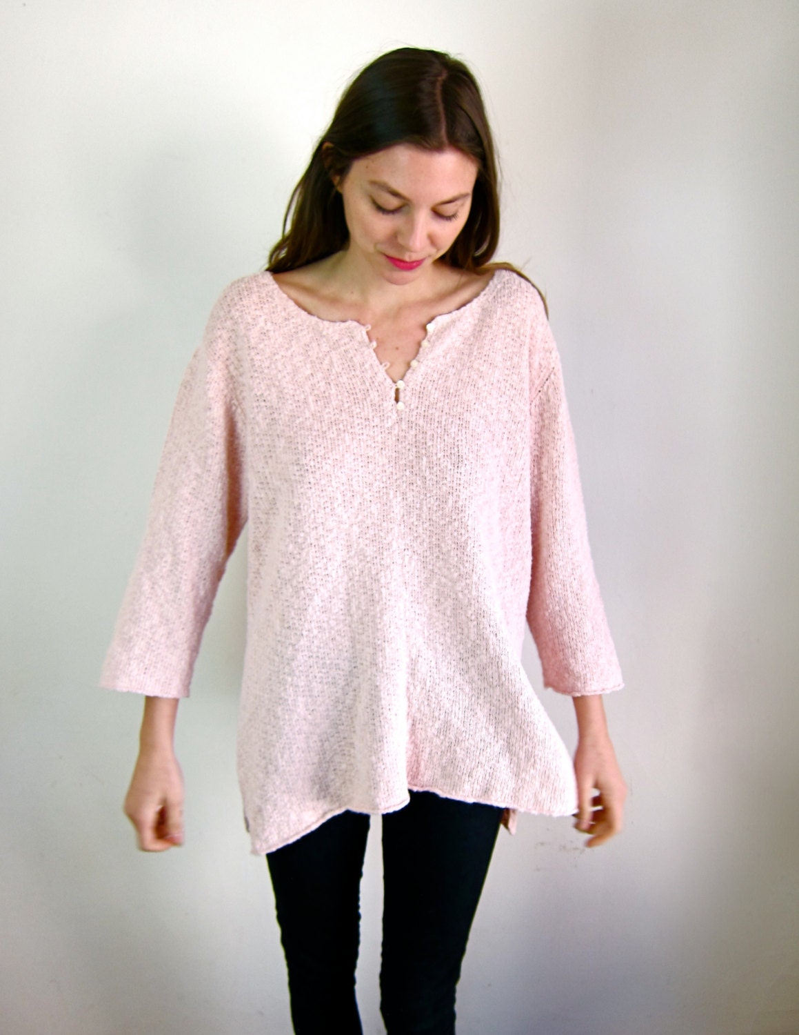 Pretty Pink Knit 80's Sweater