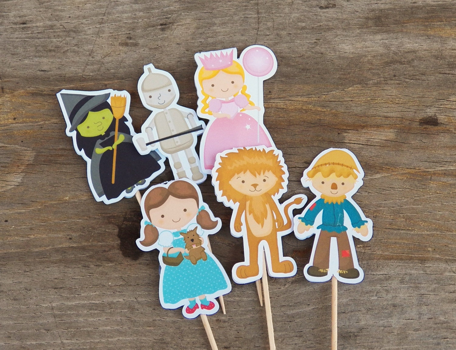 Wizard of Oz Party - Set of 12 Assorted Wizard of Oz Cupcake Toppers by The Birthday House