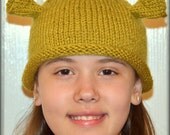 Adult Shrek Hat, Adult Ogre Hat, Adult Shrek Beanie, Adult Ogre Beanie, Knitted Shrek Cap, Halloween Hat
