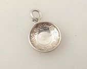 Pretty Vintage Sterling Floral Wreath Disc Charm
