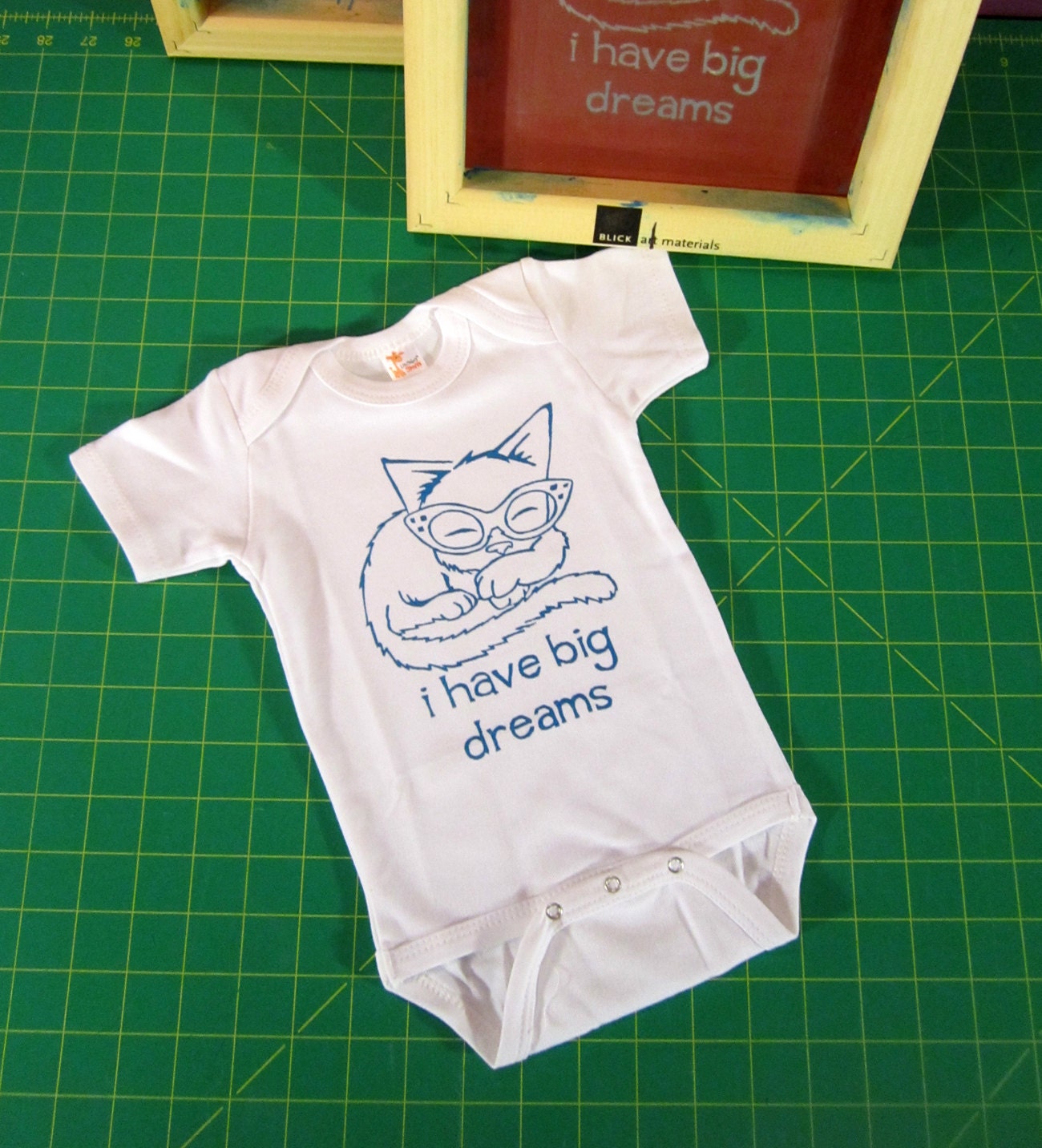 I have big dreams- Sleeping Kitty Onesie- Pick Your Size